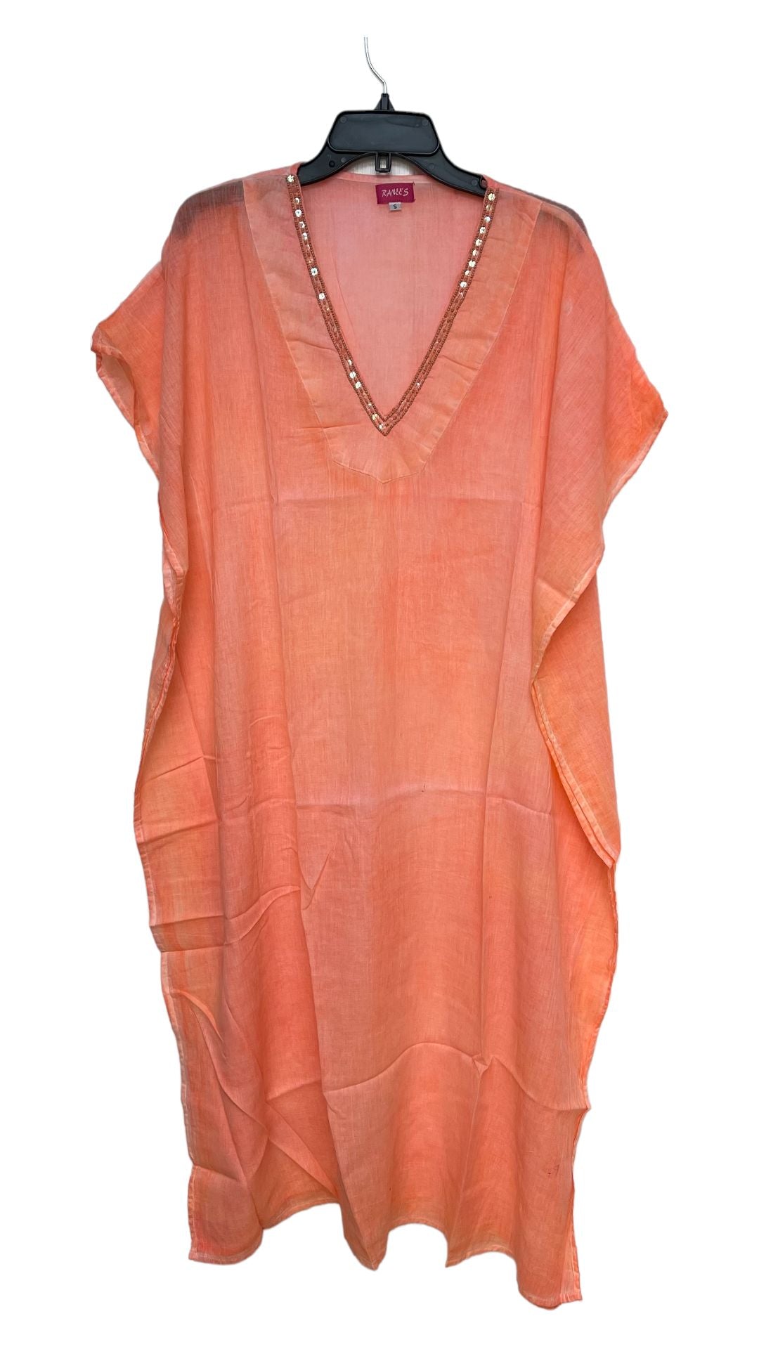 Resortwear Beachwear Cotton Coral Long Kaftan coverup tunic