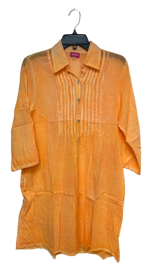 Resortwear Beachwear Soft Cotton Neon orange Blouse tunic