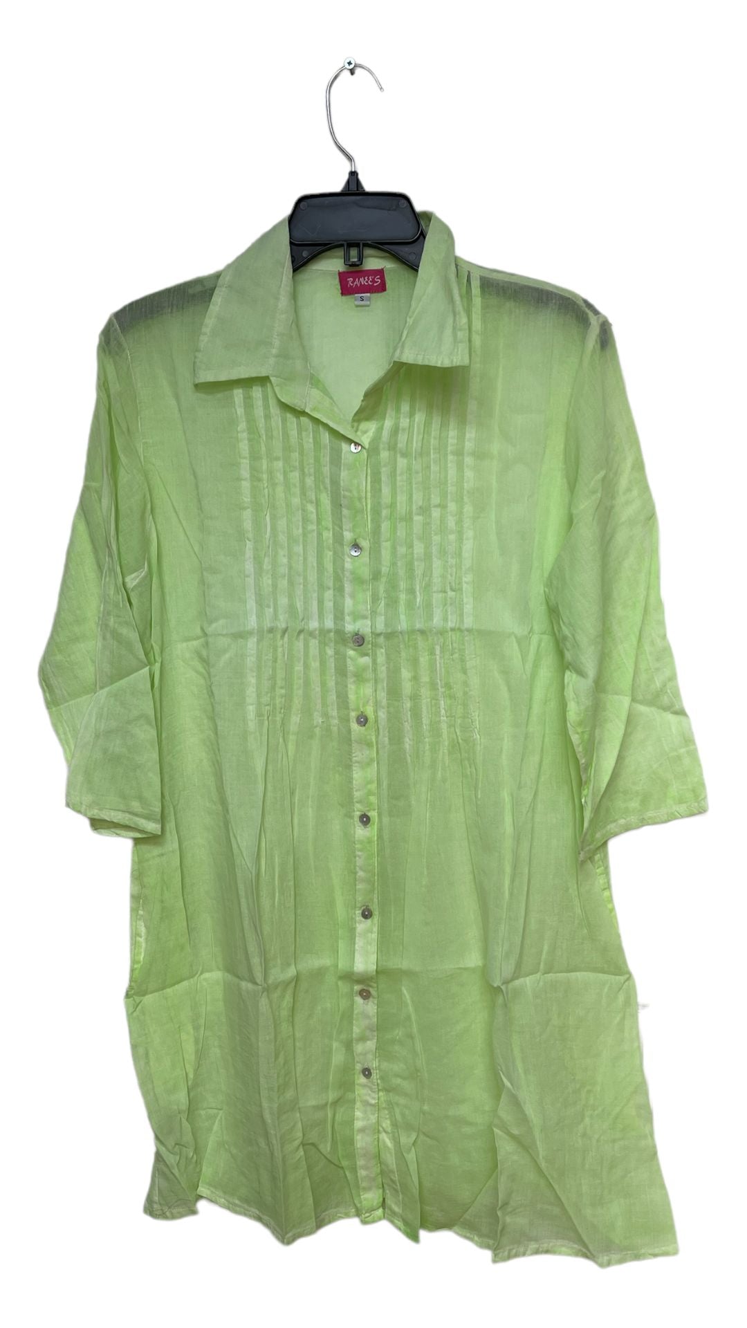 Resortwear Beachwear Soft Cotton Neon lime Blouse tunic