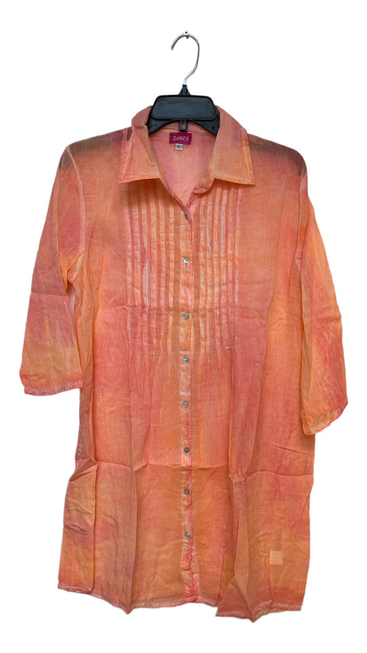 Resortwear Beachwear  Soft Cotton Neon Coral Blouse tunic