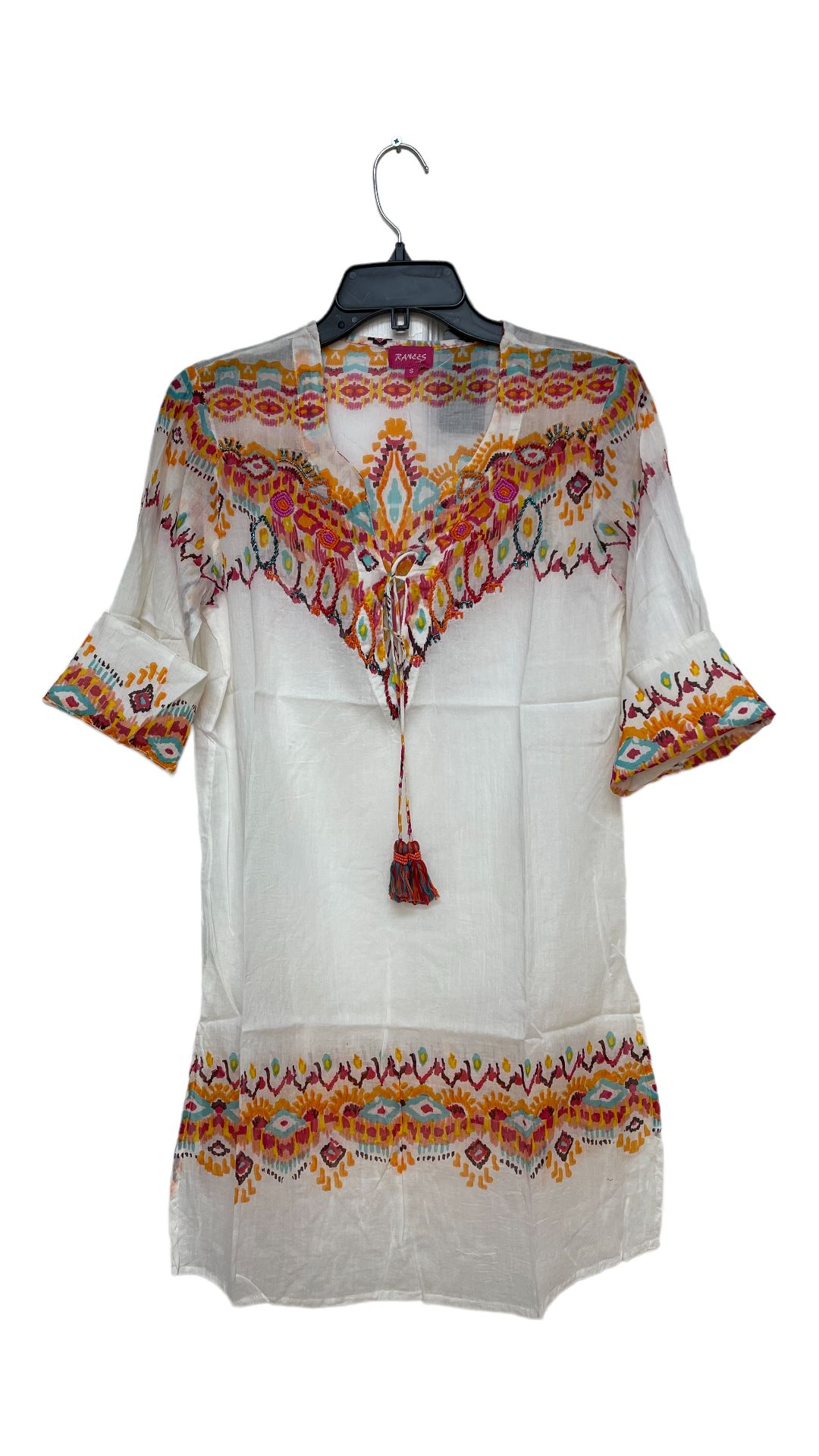 Resortwear Beachwear Cotton embroidered short Kaftan coverup tunic