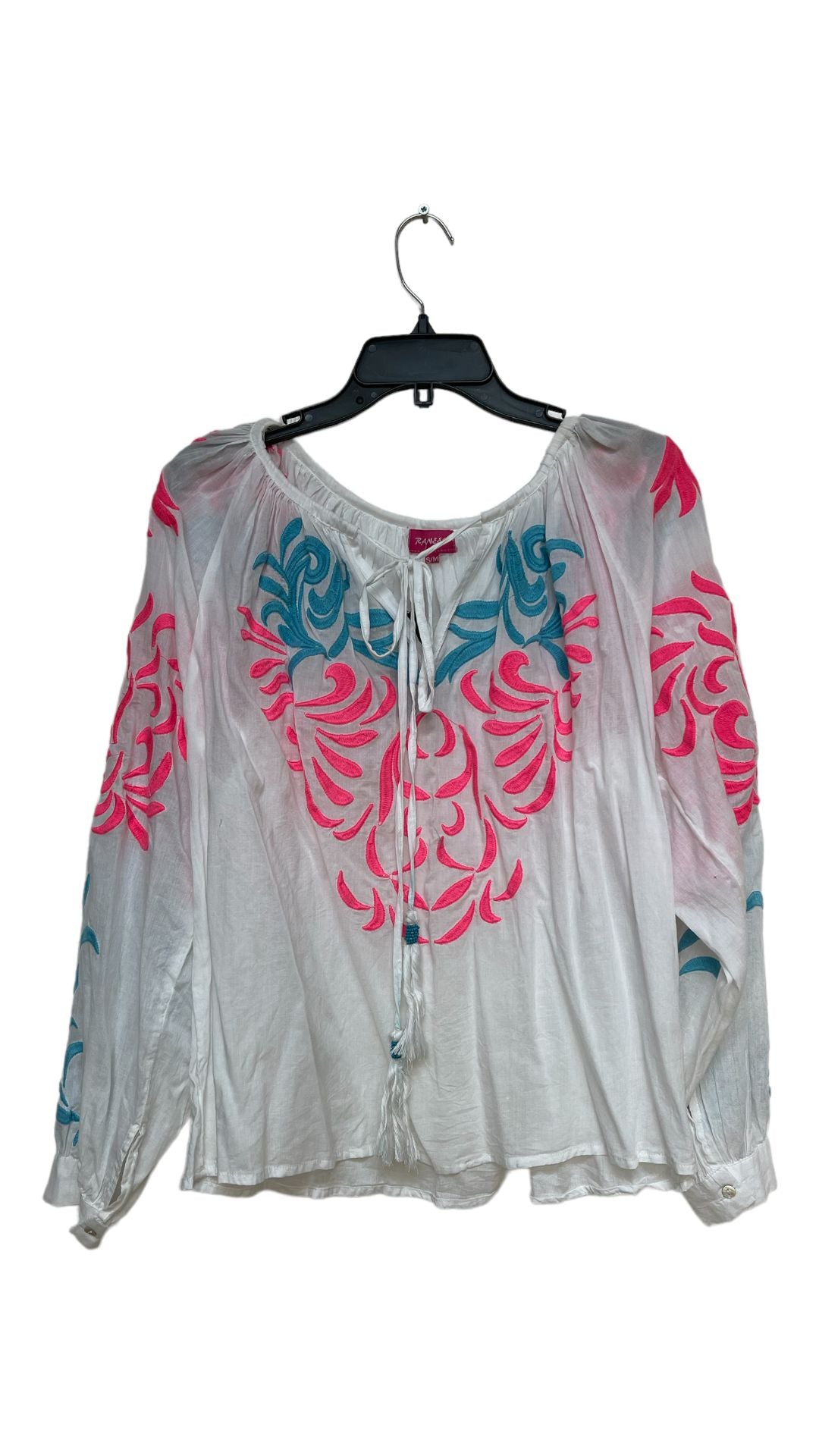 Resortwear Beachwear Soft Cotton long sleeve Embroidered top