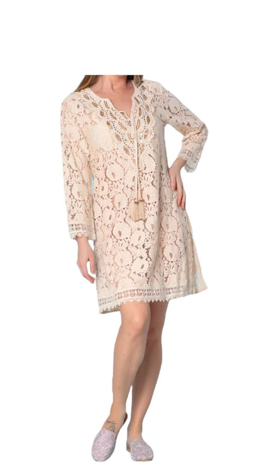 Resortwear Beachwear Cotton Lace Ivory dress